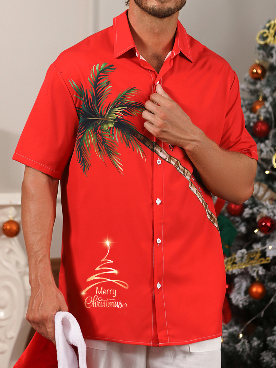 Men's Christmas Coconut Print Shirt