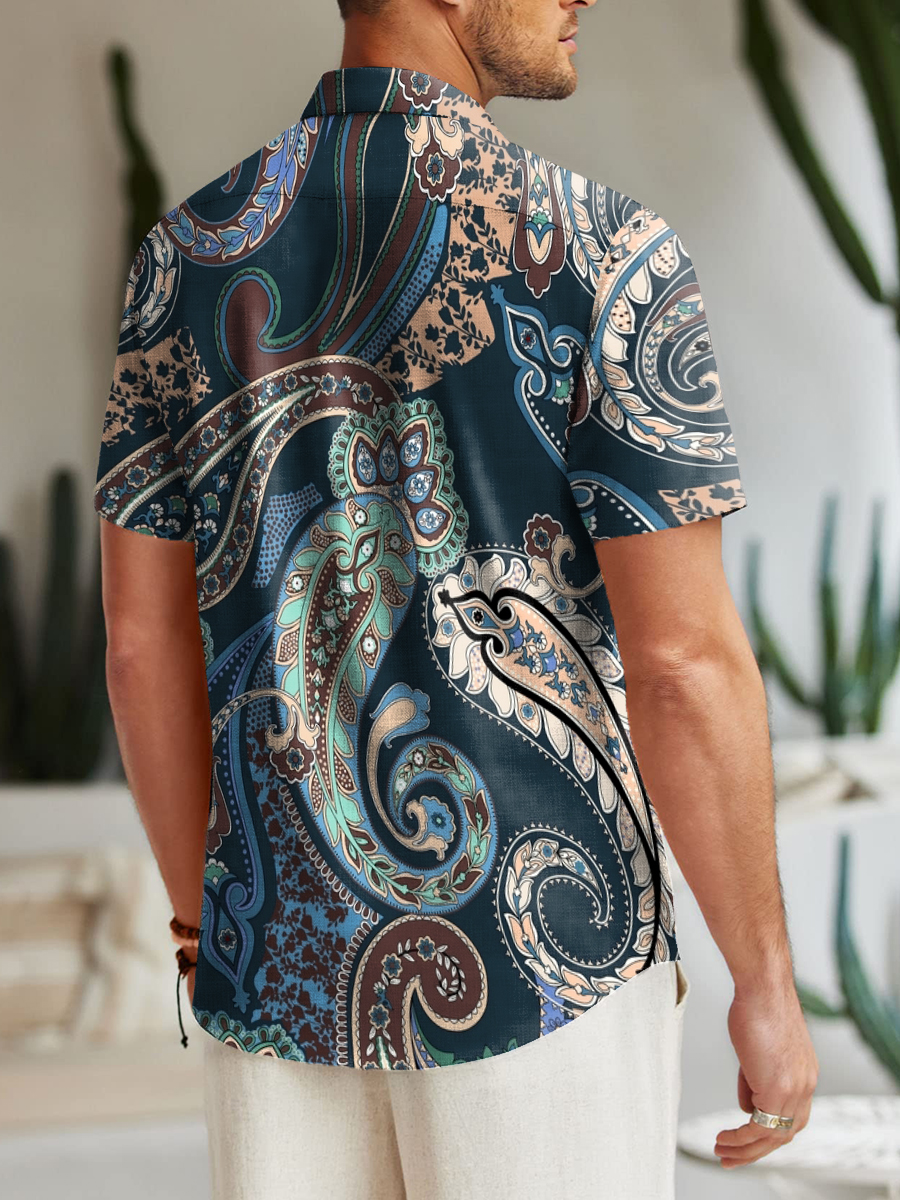 Vintage Paisley Pattern Shirt Men's Hawaiian Shirt