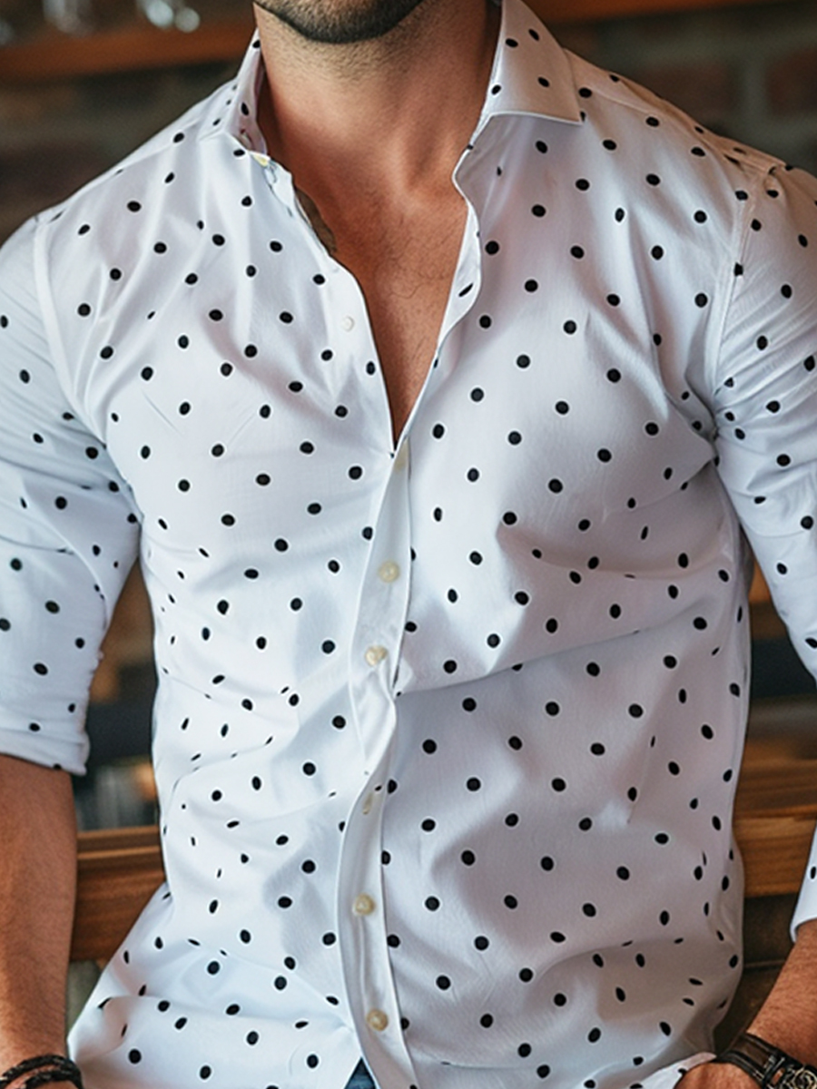 Dots Long Sleeve Shirts Basic Fashion Trend Shirts