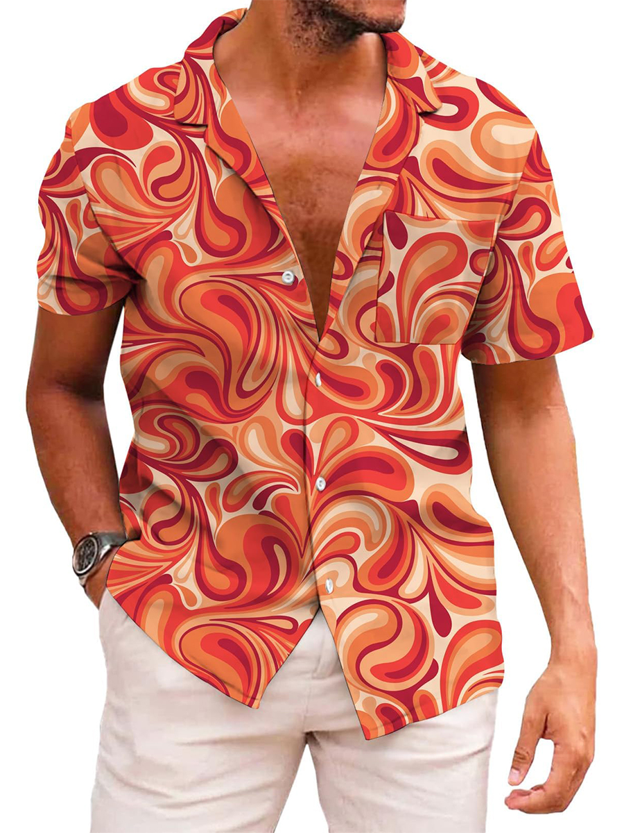 Men's Hawaiian Shirts Art Design Print Aloha Shirts