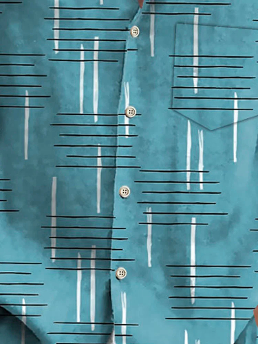 Men's Retro Stripes Pattern Shirts Aloha Shirts