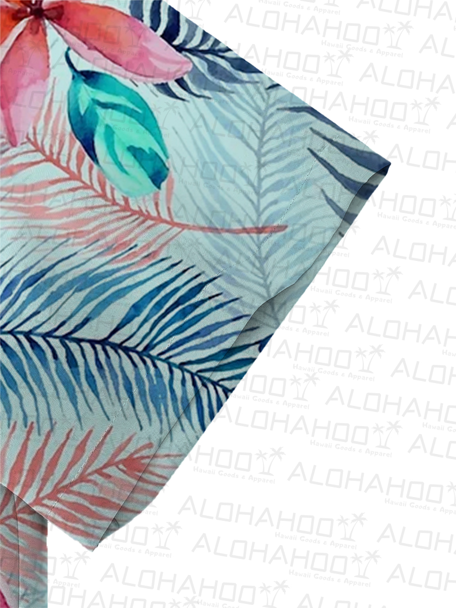 Men's Sets Hawaiian Floral Print Button Pocket Two-Piece Shirt Shorts Set