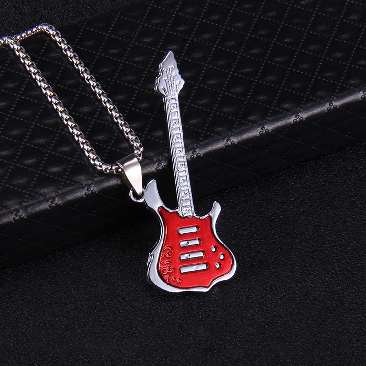 Rock Personality Hip Hop Guitar Pendant Necklace