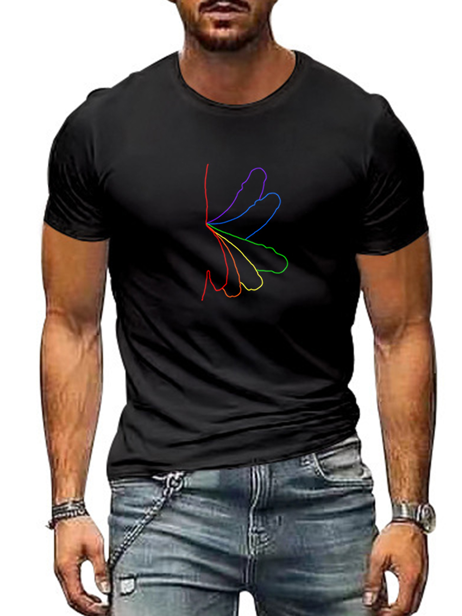 Funny Pride Rainbow Cocks Print T-shirt