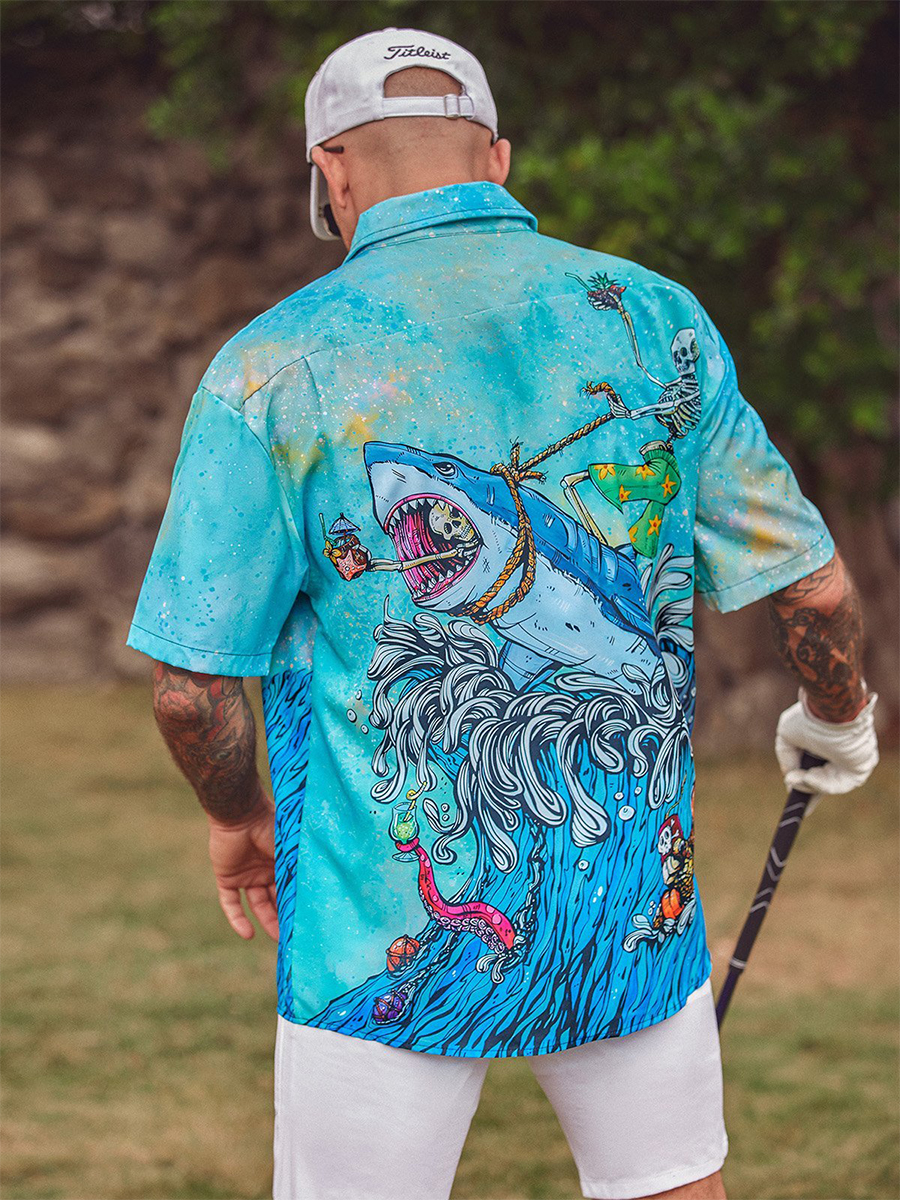 The Great Wave off Kanagawa Print Hawaiian Shirt