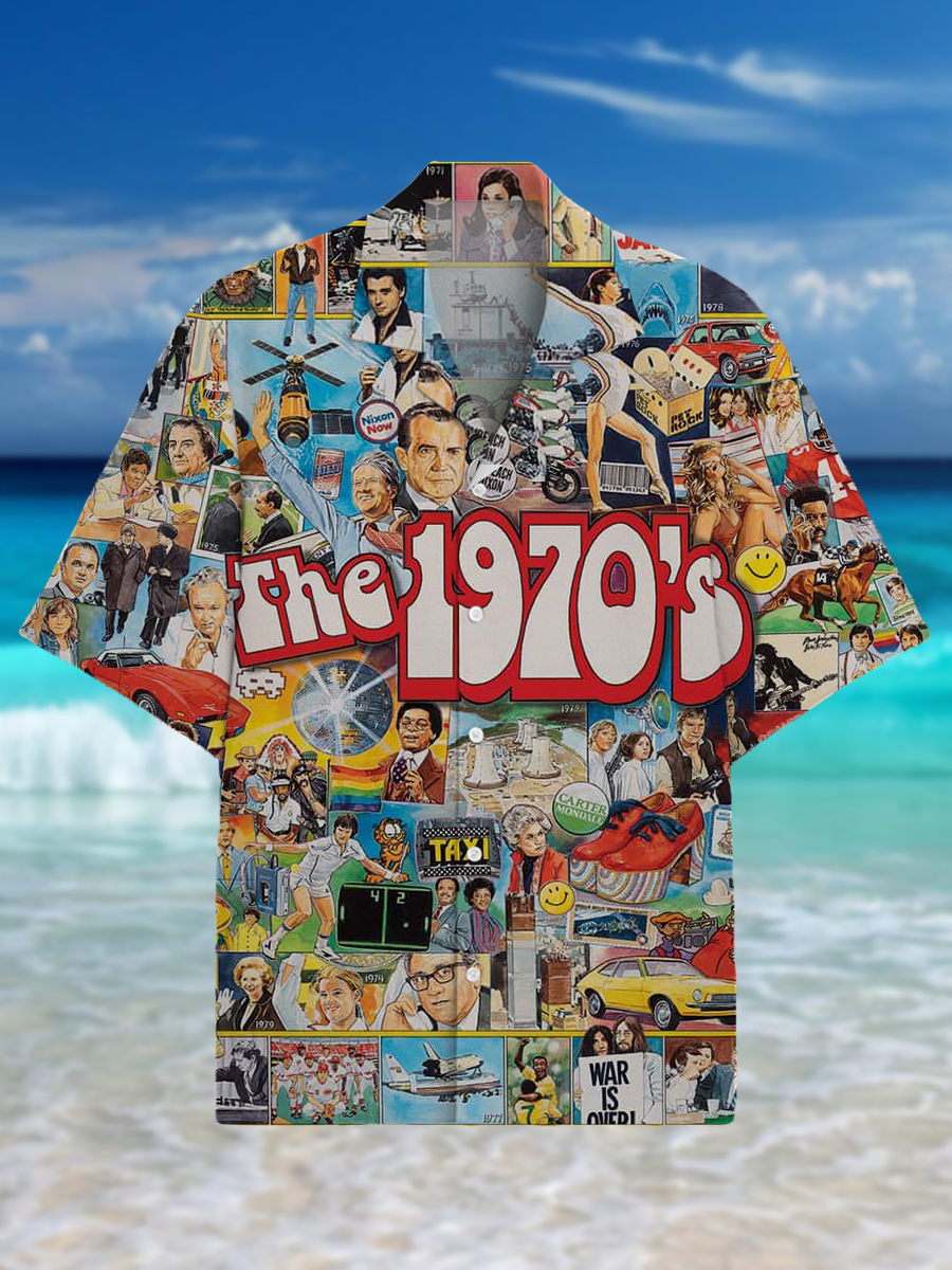 Nostalgic 70's Pattern Men's Vintage Shirt