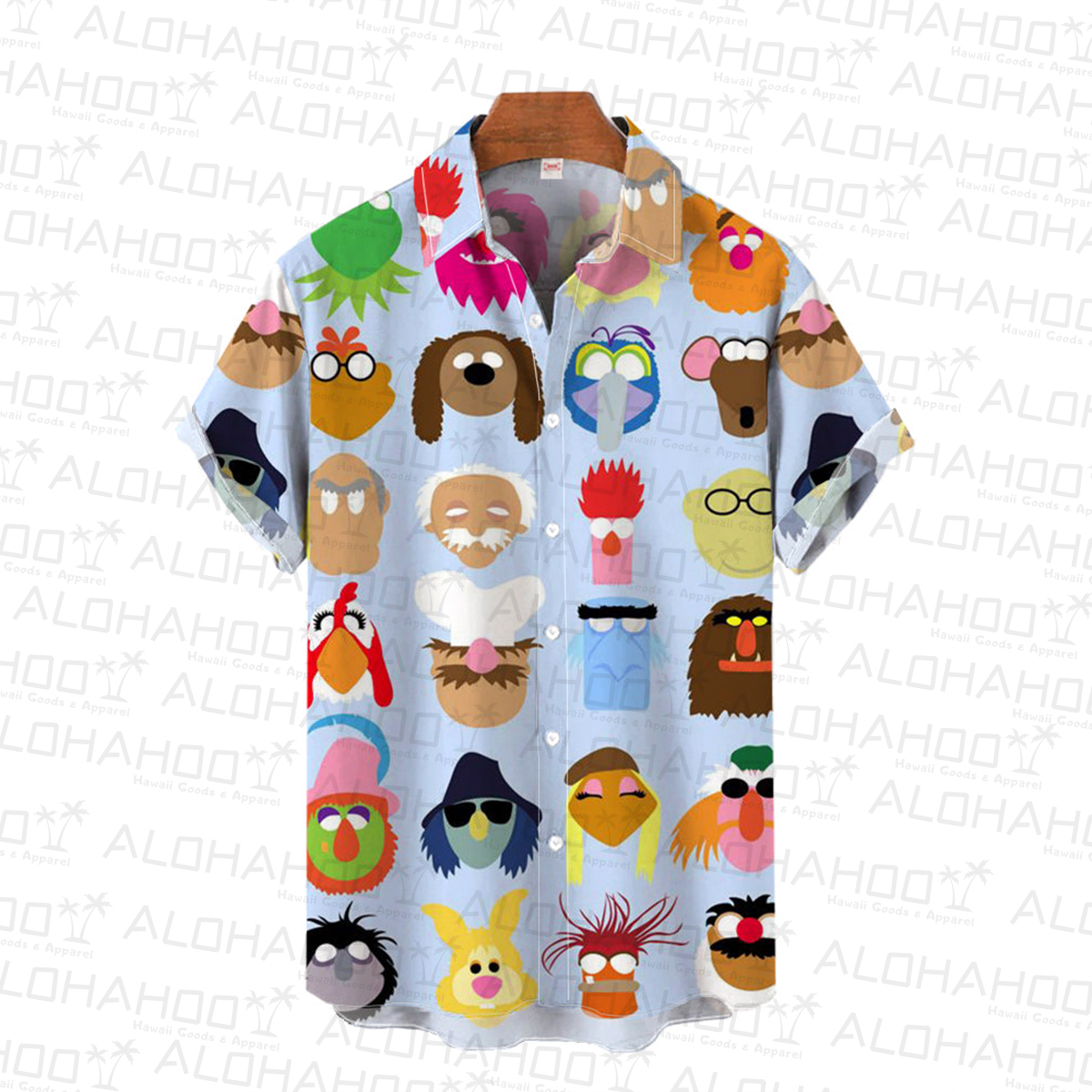 Cute Cartoon Portraits Print Short Sleeve Shirt