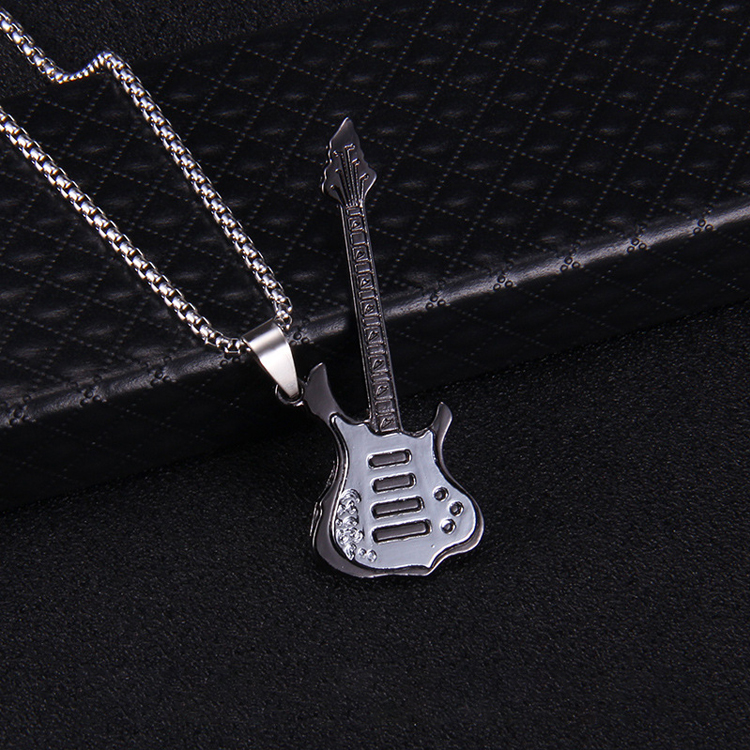 Rock Personality Hip Hop Guitar Pendant Necklace