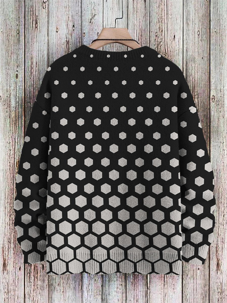 Men's Sweater Geometry Pattern Pullover Print Casual Sweater
