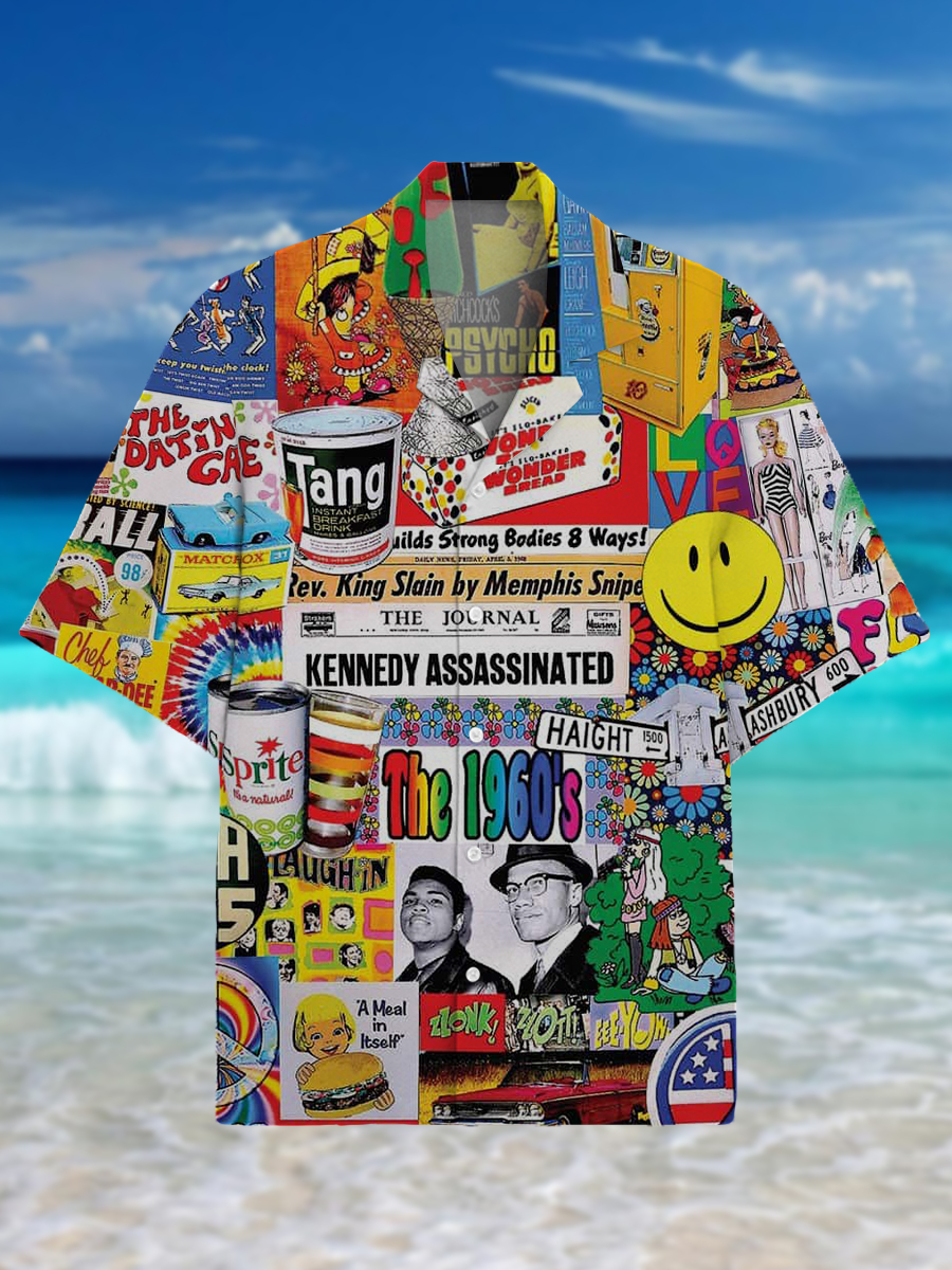 Nostalgic 60's Pattern Men's Vintage Shirt