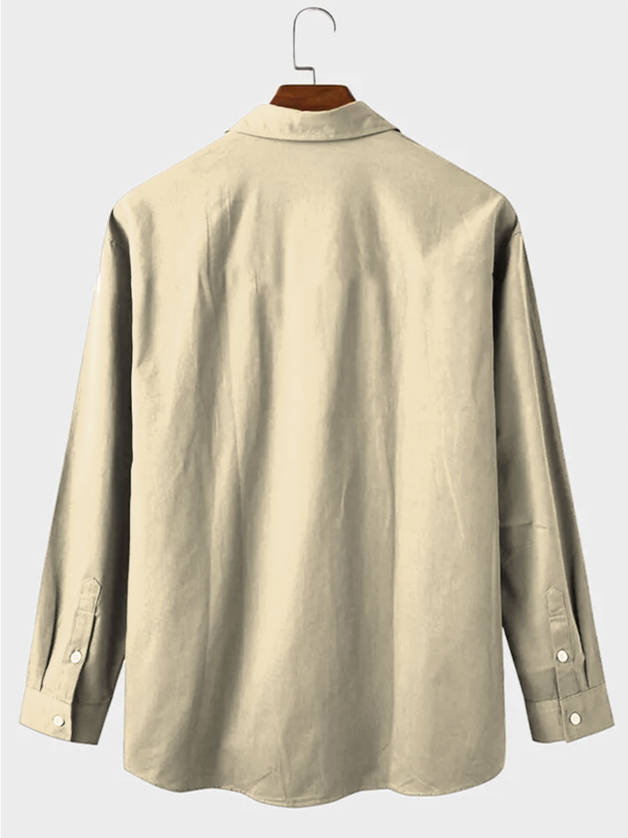 Casual Beatles Art Print Long Sleeve Hawaiian Shirt