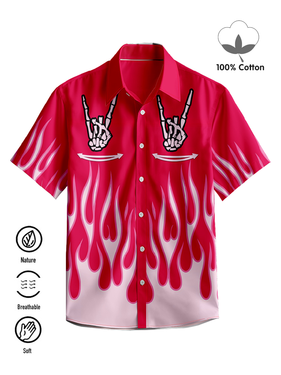 Pink Flame - 100% Cotton Shirt