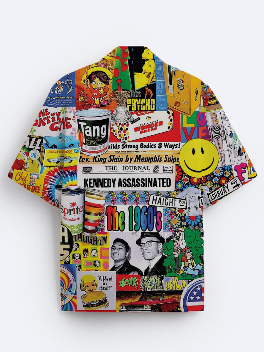 Nostalgic 60's Pattern Men's Vintage Shirt