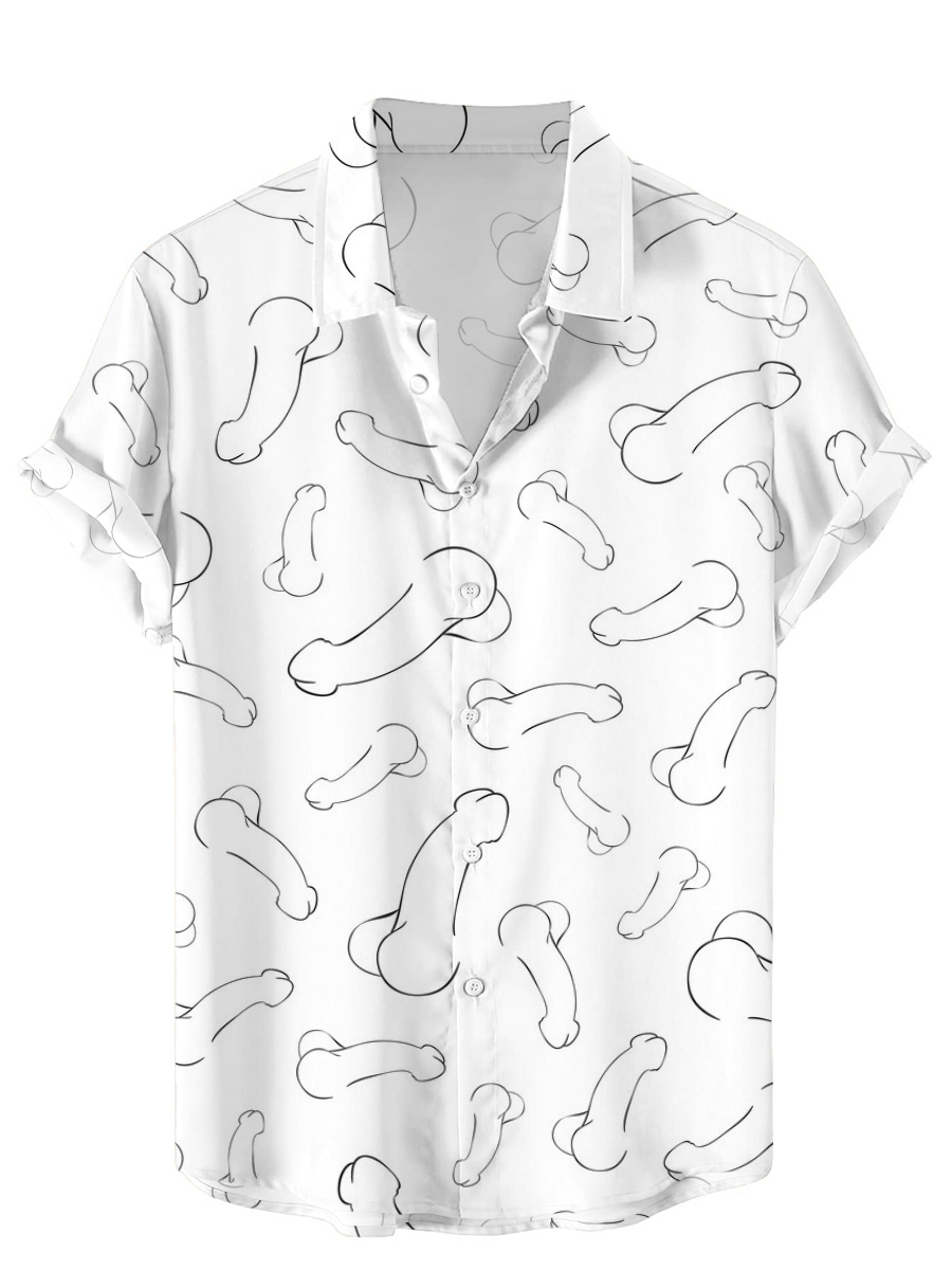 Fun Hawaiian Print Plus Size Men's Shirt
