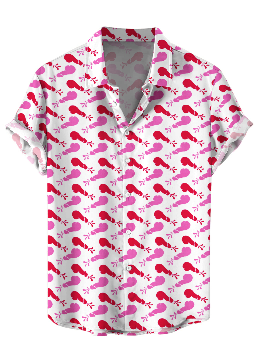 Men's Hawaiian Shirts Funny And Sexy Cocks Art Print Shirts