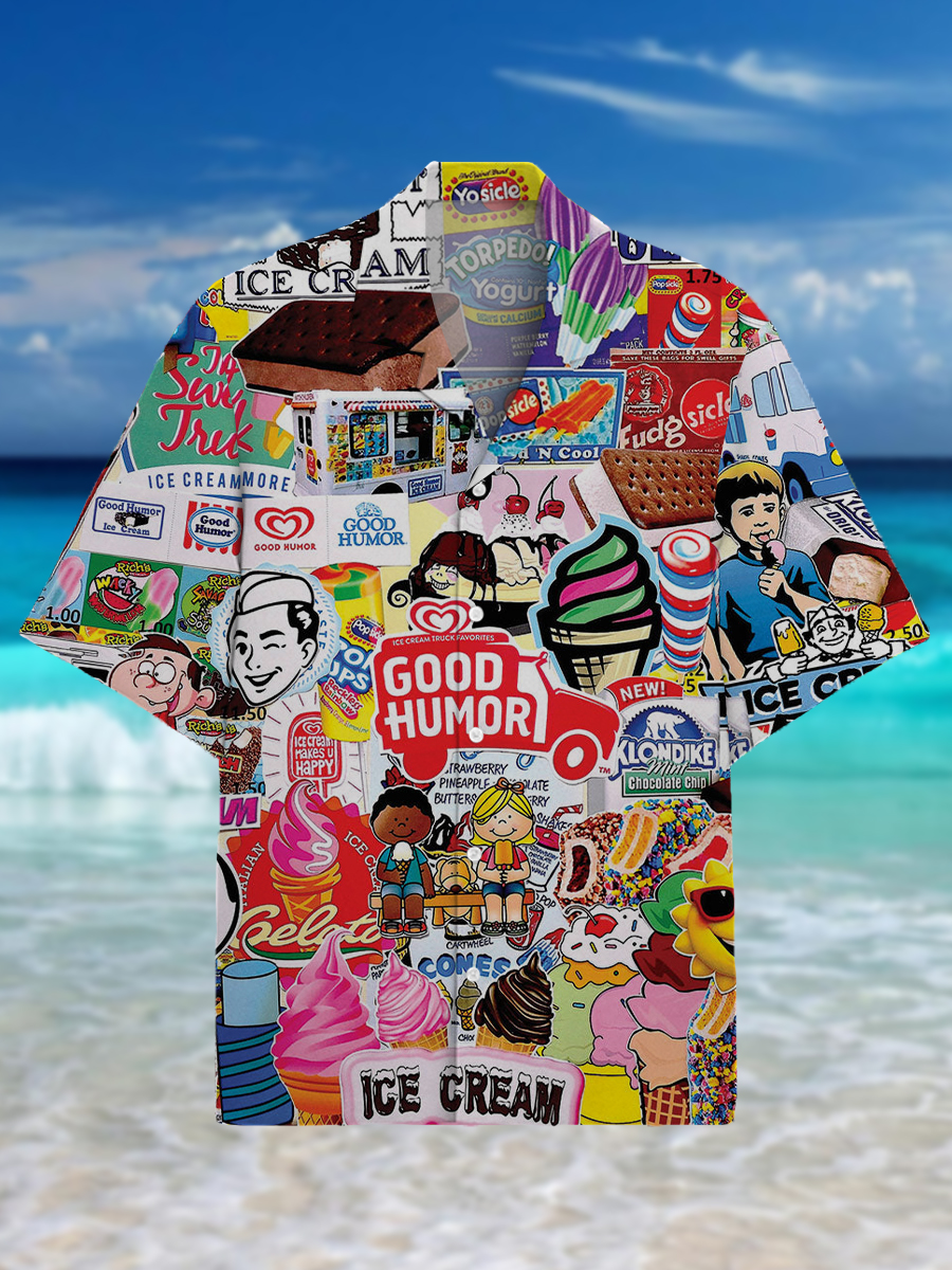 Good Humor Pattern Men's Vintage Shirt