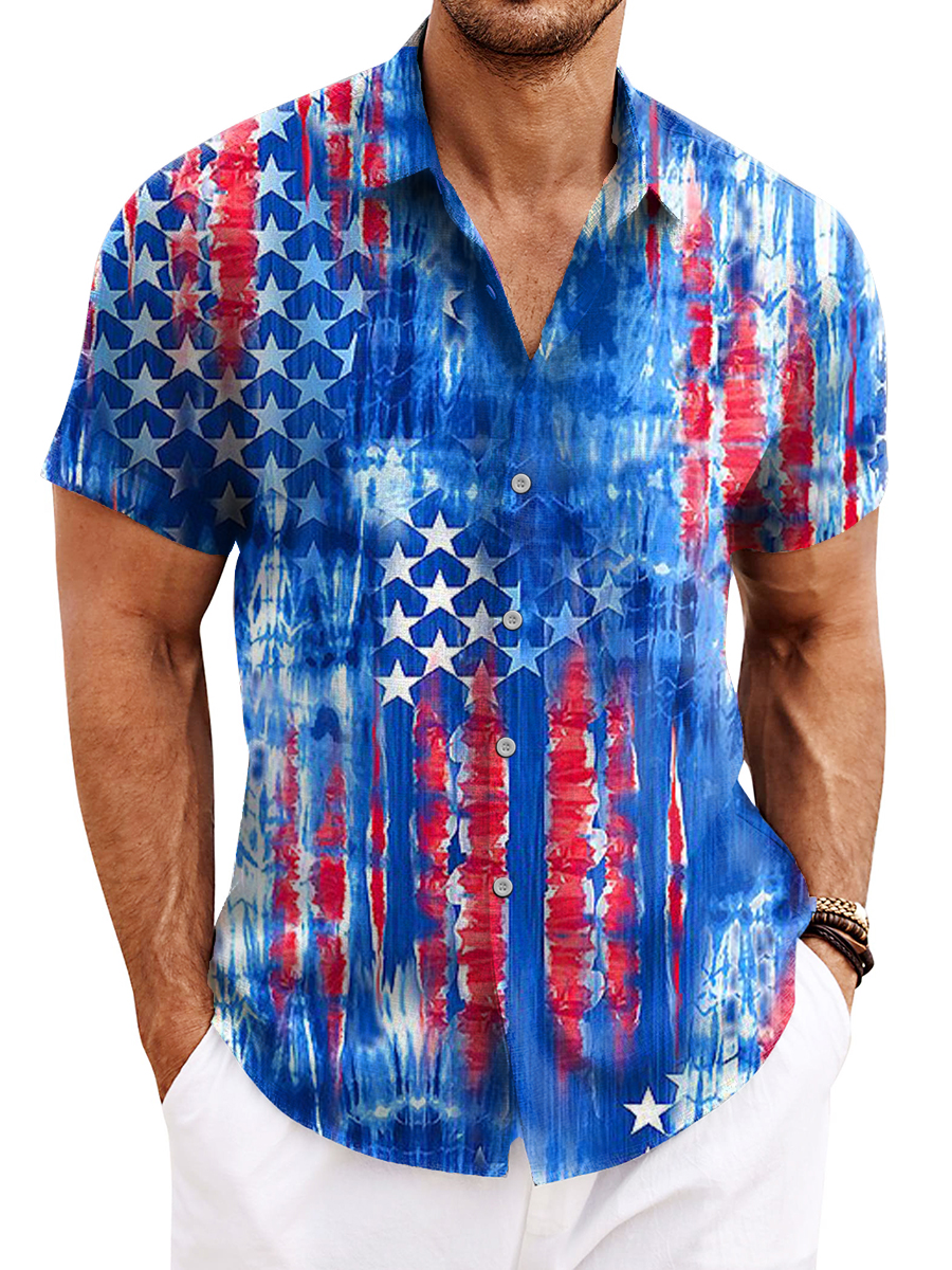 Retro Flag Art Pattern Shirt Men's Shirt