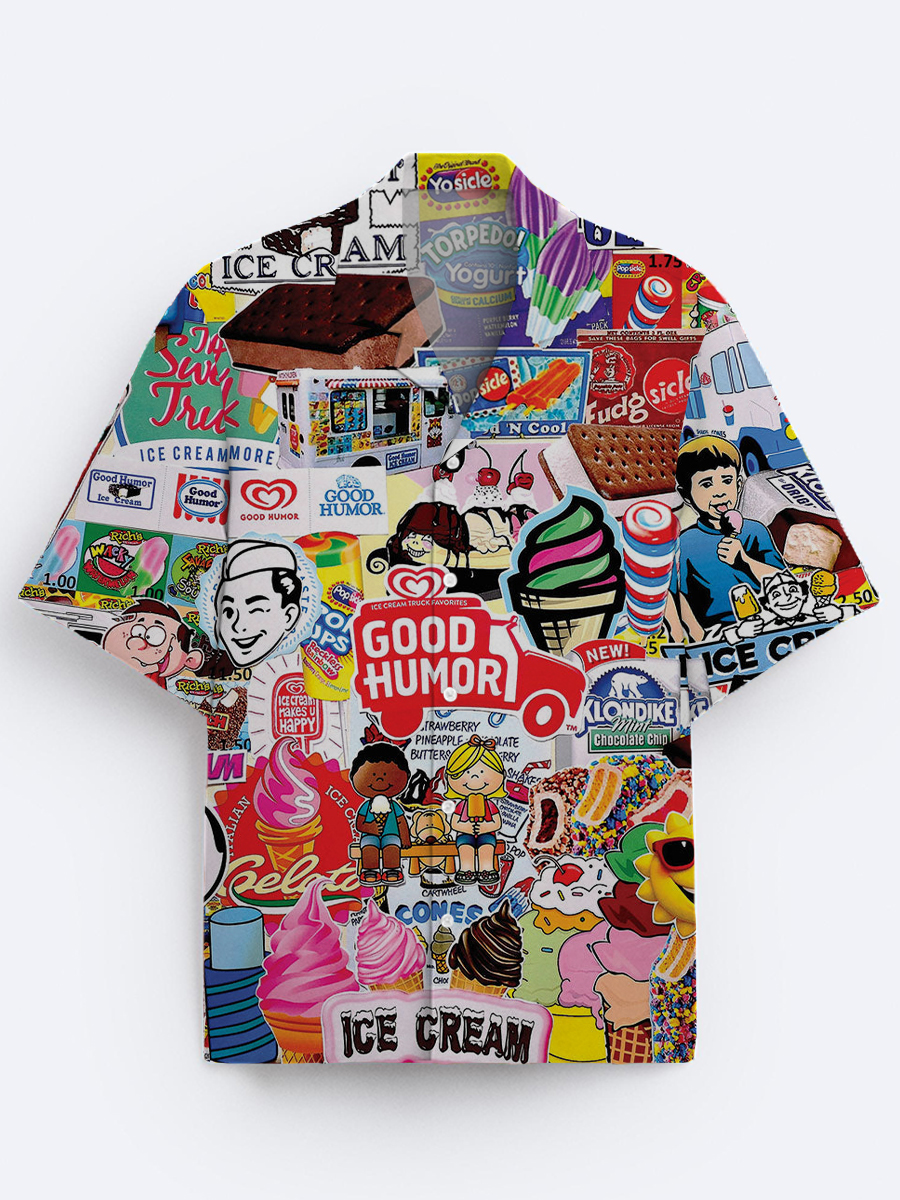 Good Humor Pattern Men's Vintage Shirt