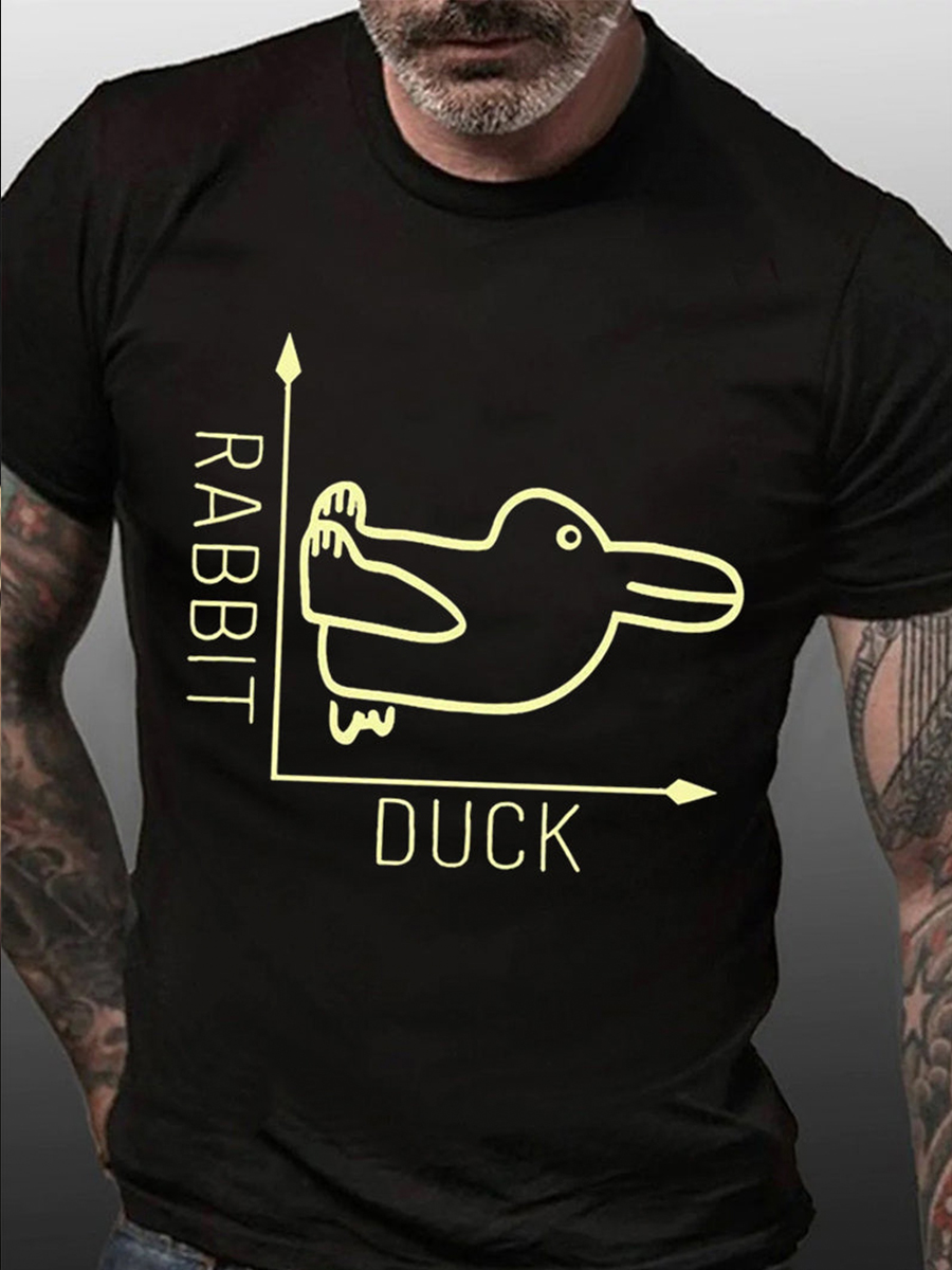 Funny Rabbit And Duck T-shirt