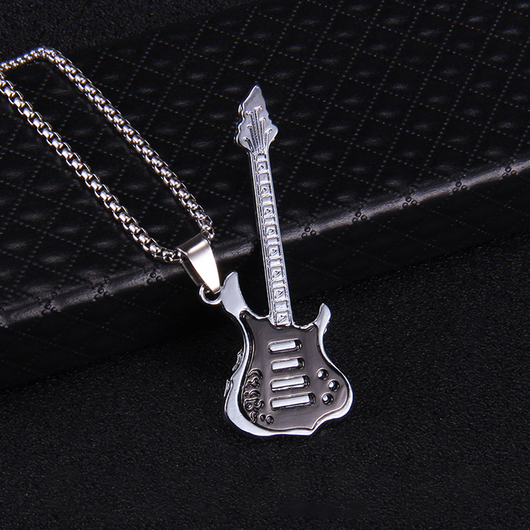 Rock Personality Hip Hop Guitar Pendant Necklace
