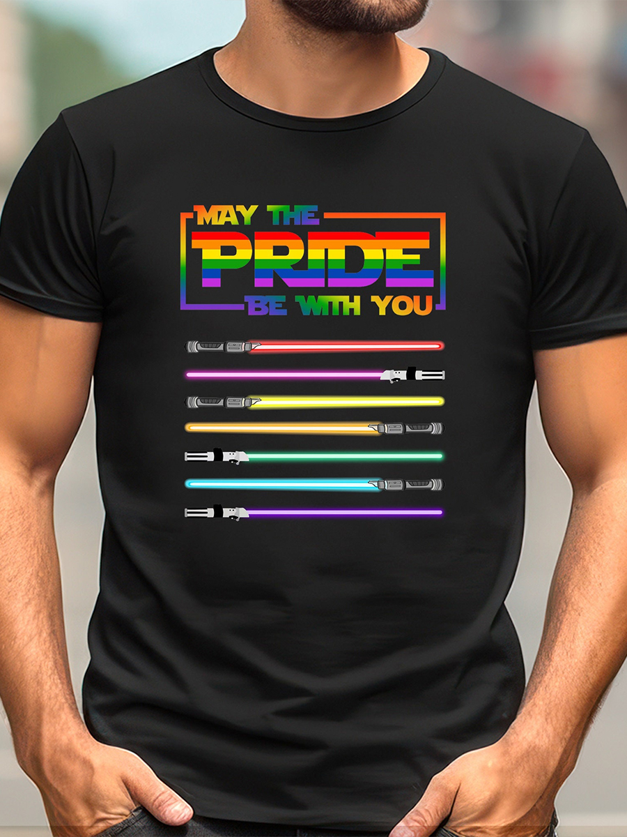 Men's T-shirt May The Pride With You Art Print Crew Neck T-shirt
