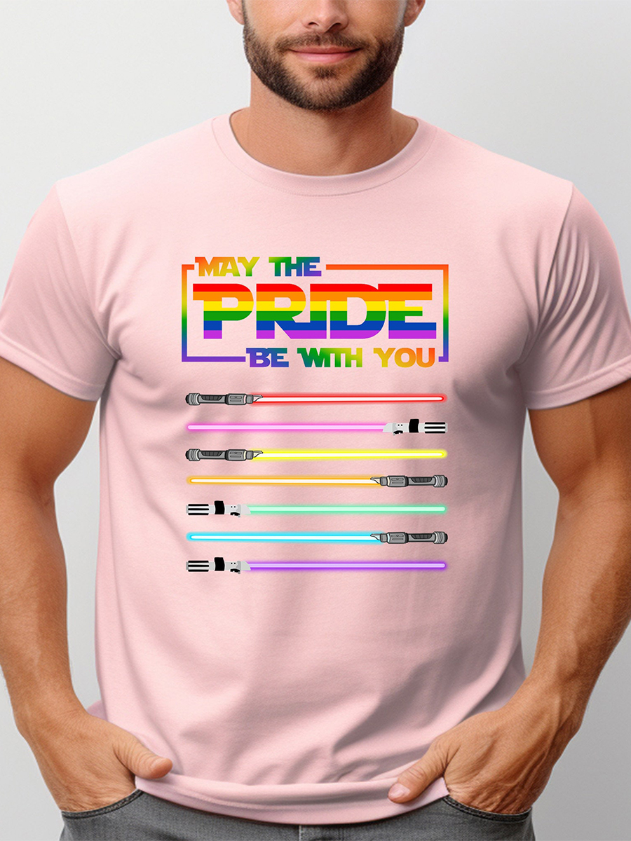 Men's T-shirt May The Pride With You Art Print Crew Neck T-shirt
