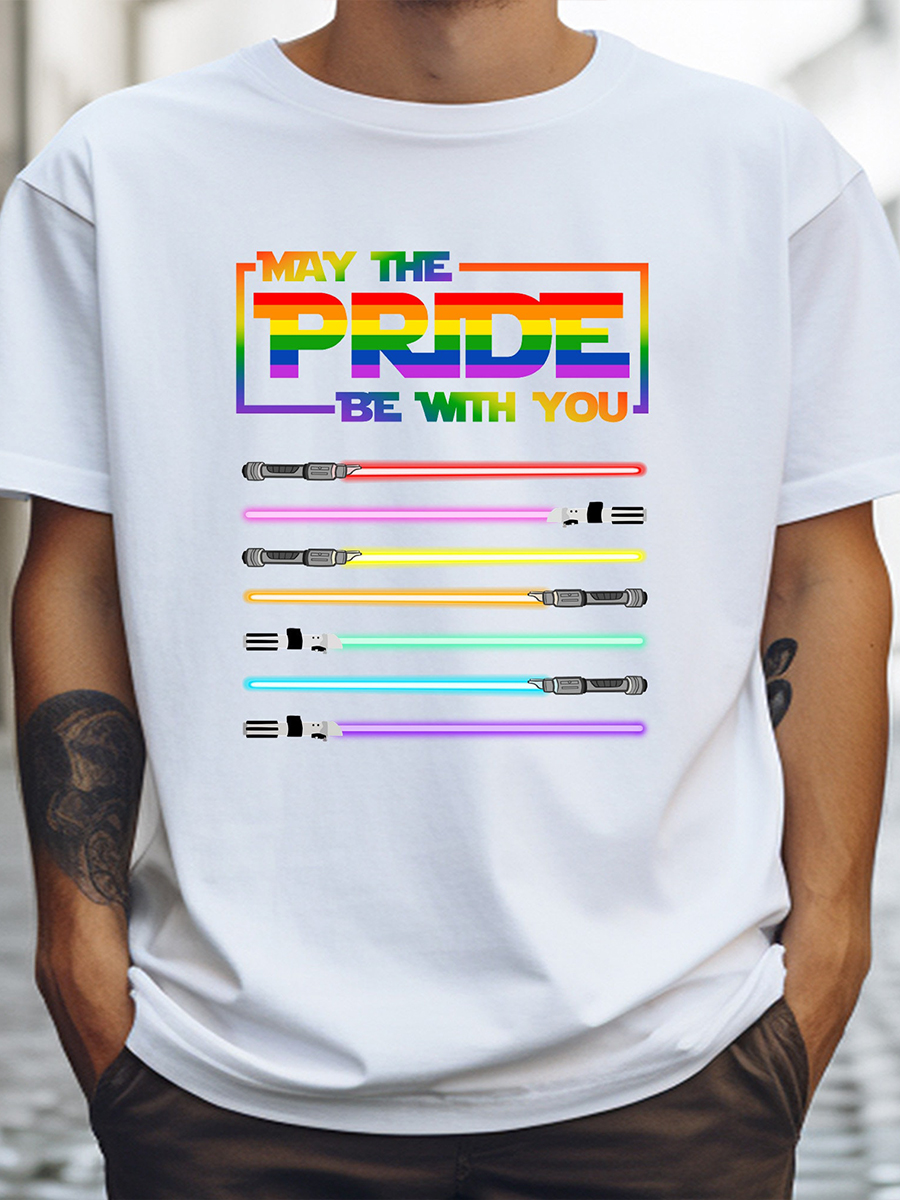 Men's T-shirt May The Pride With You Art Print Crew Neck T-shirt