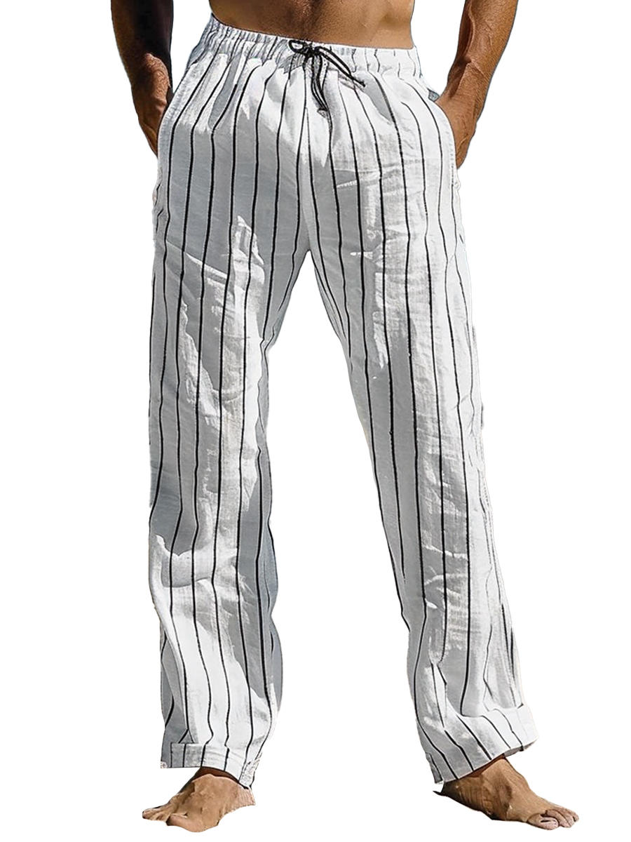 Men's Casual Pants Basic Stripes Print Pants