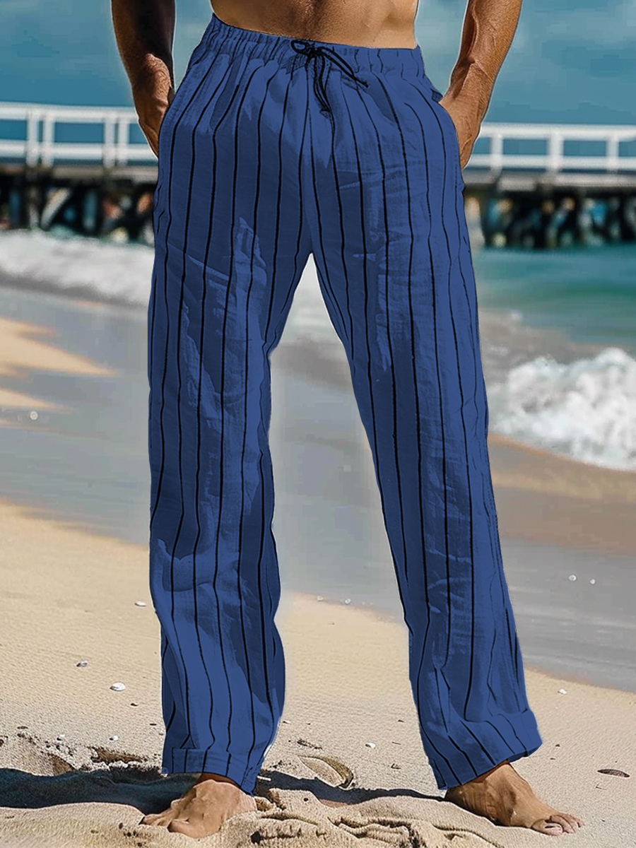Men's Casual Pants Basic Stripes Print Pants