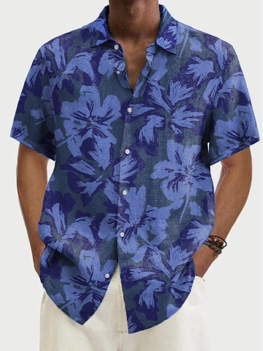 Men's Hawaiian Floral Imprint Pattern Shirts Aloha Shirts