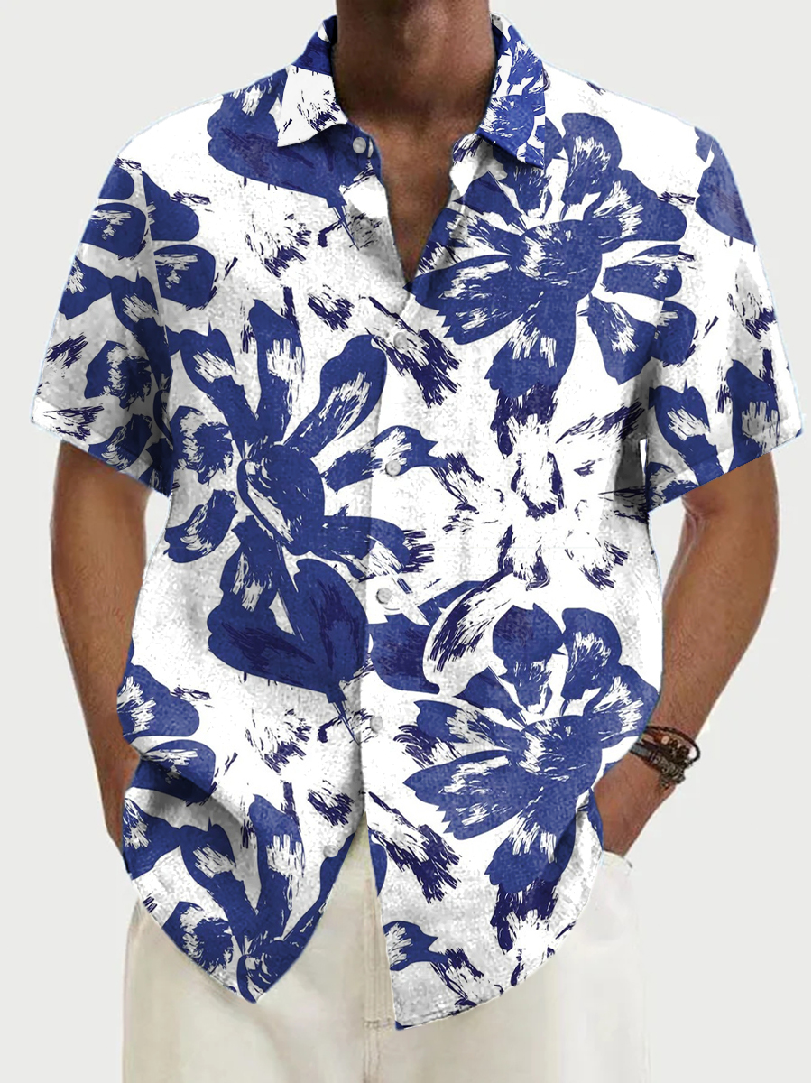 Men's Hawaiian Flower Imprint Pattern Shirts Aloha Shirts