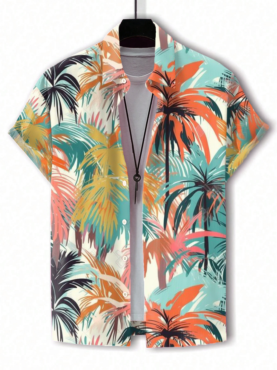 Men's Hawaiian Rainbow CoConuttree Shirts Aloha Shirts