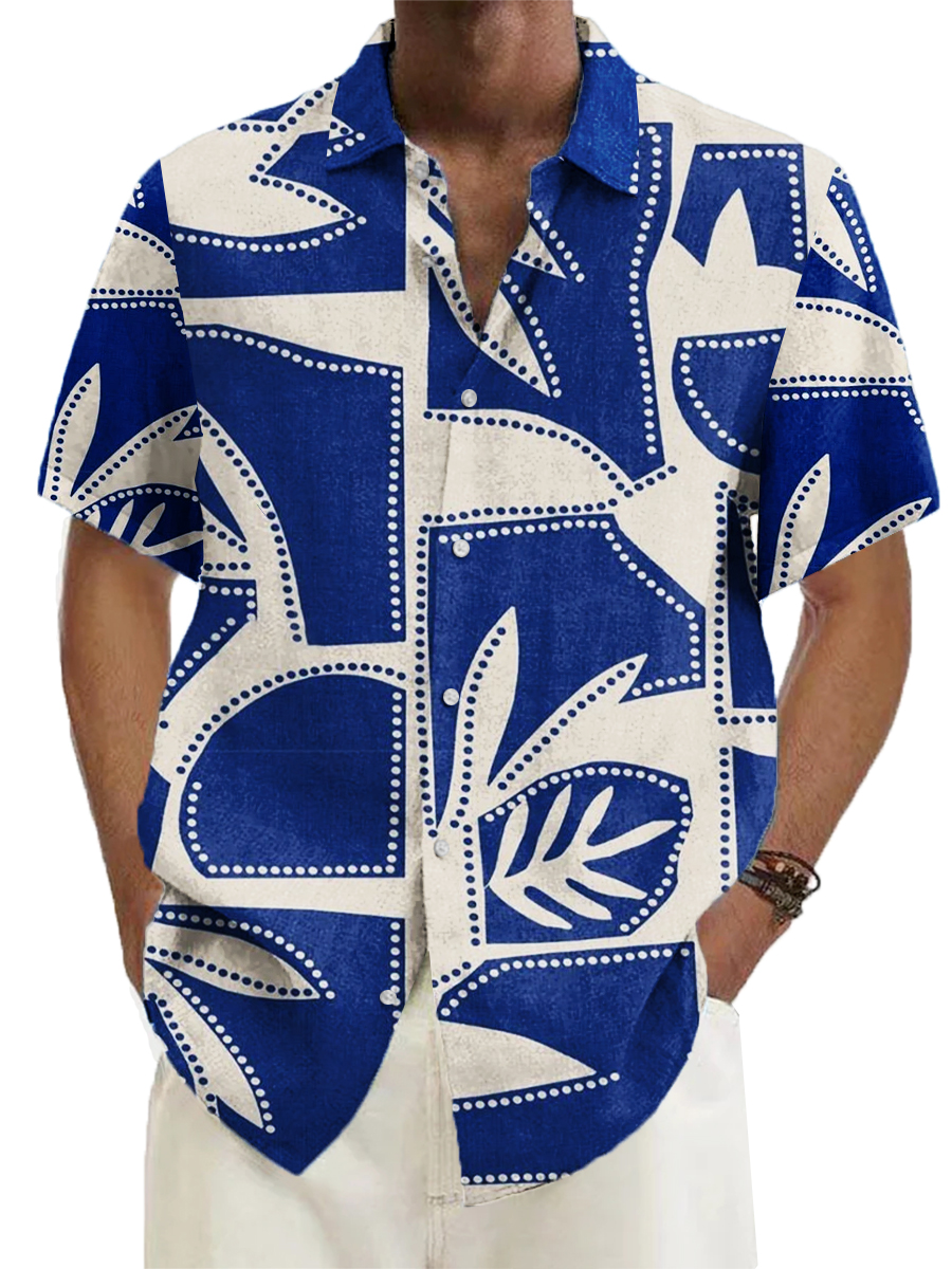 Men's Hawaiian Shirts Geometric Pattern Aloha Shirts