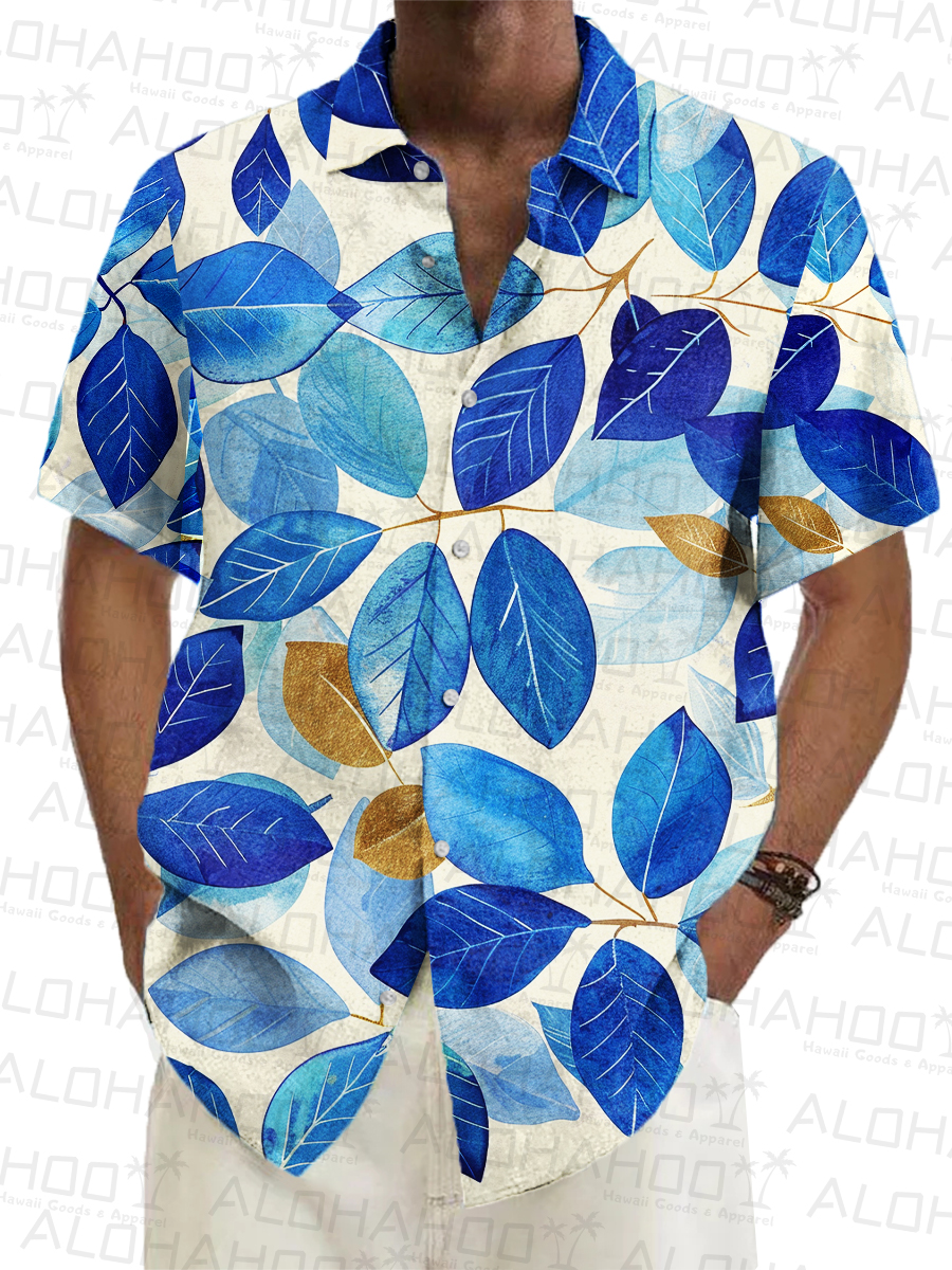 Alohahoo X Artist Leaves Short-Sleeved Hawaiian Shirt