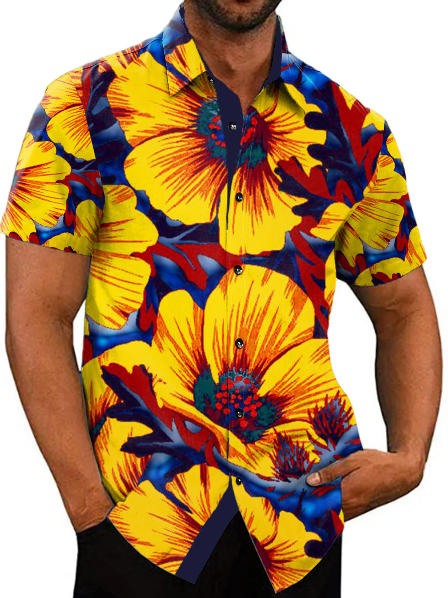 Vintage Blooming Floral Shirt Men's Hawaiian Shirt