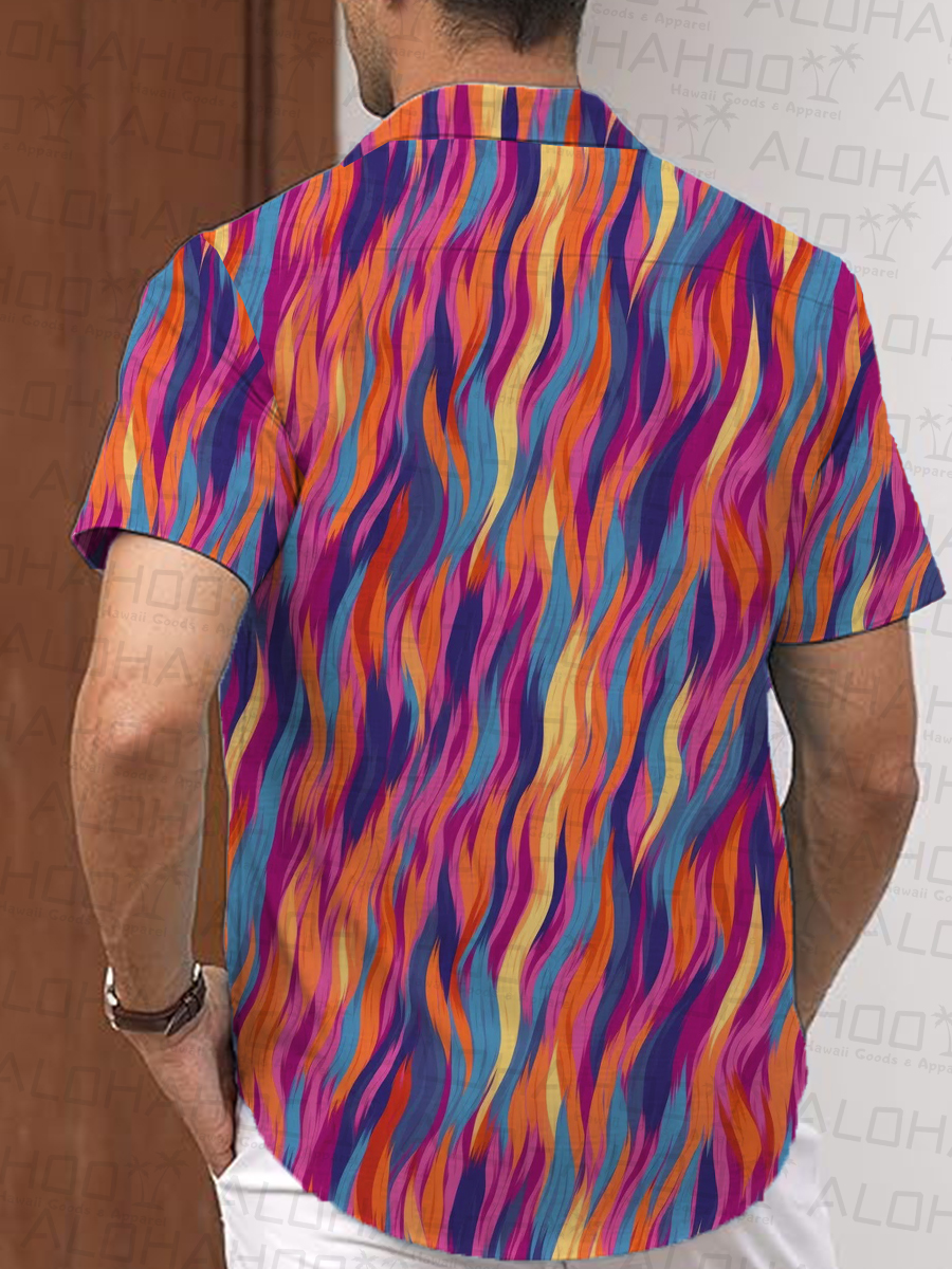 Hawaiian Abstract Art Pattern Short Sleeve Shirt