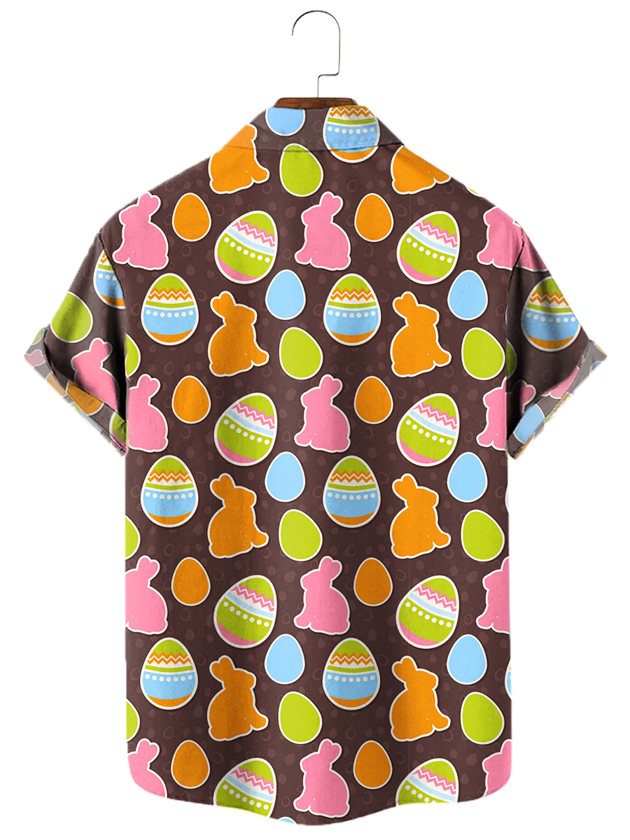 Hawaiian Shirts Easter Pattern Print Easy Care Aloha Shirts