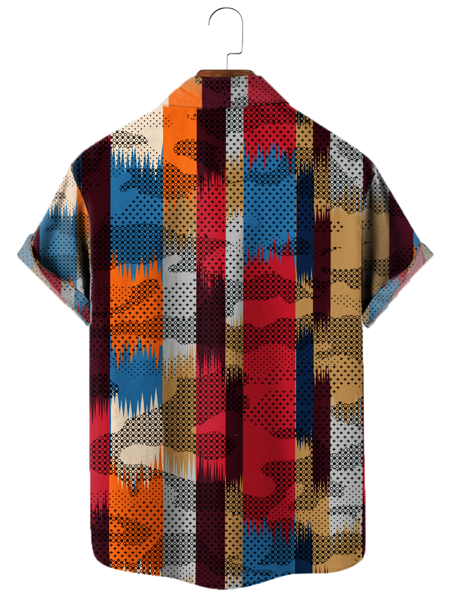 Men's Hawaiian Stripes Pattern Aloha Shirts