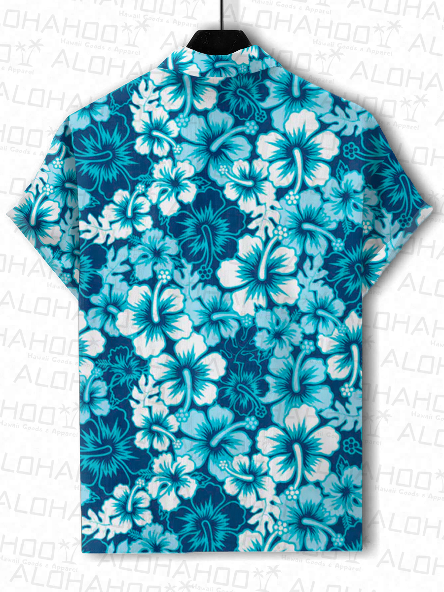 Hawaiian Hibiscus Short-Sleeved Hawaiian Shirt