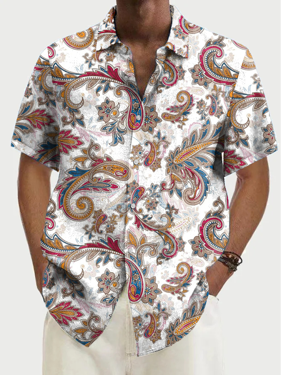 Men's Paisleyl Pattern Shirts Aloha Shirts