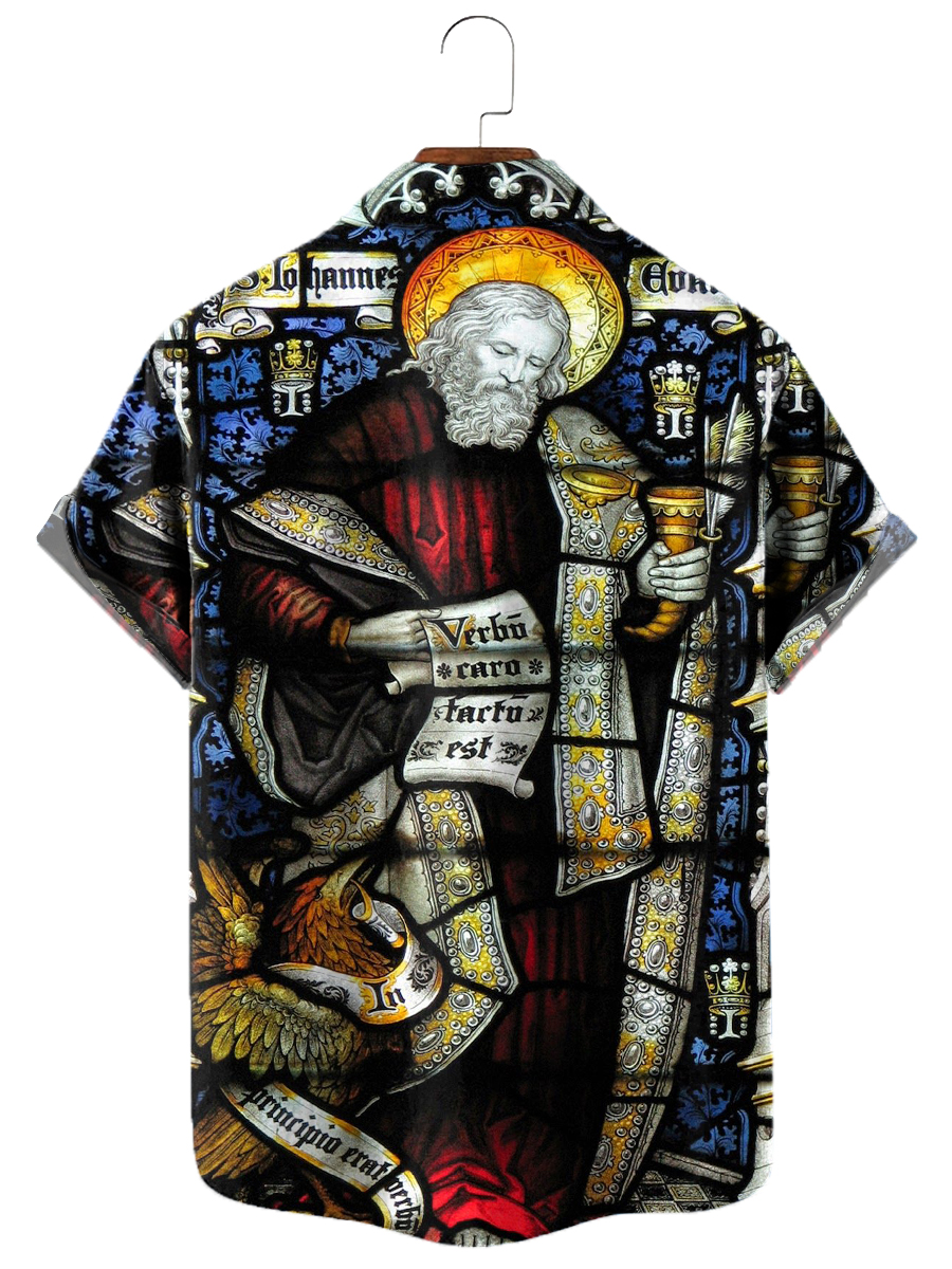 Men's Hawaiian Shirts Jesus Print  Aloha Shirt