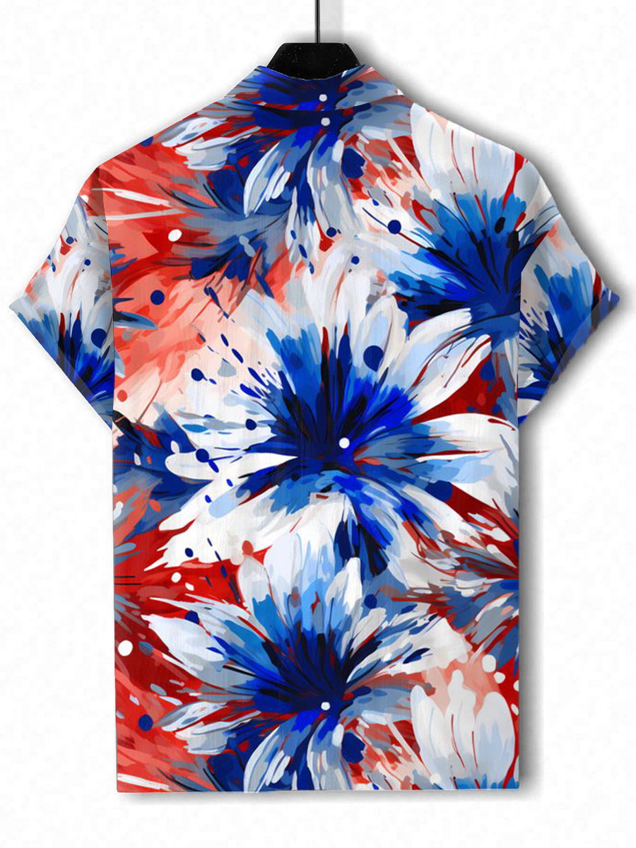 Men's Hawaiian Independence Day Art Shirts Aloha Shirts