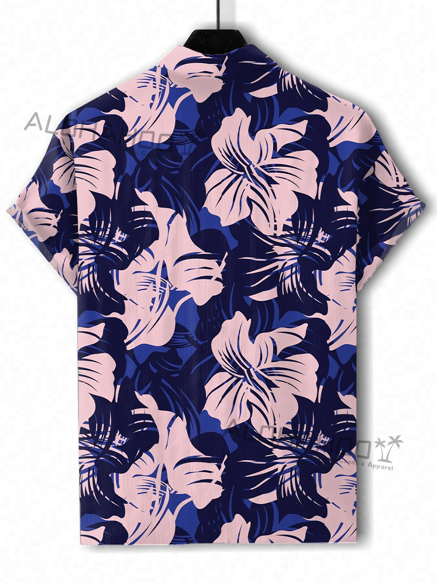 Men's Hawaiian Shirts Floral Pattern Loose Short-Sleeved Shirt