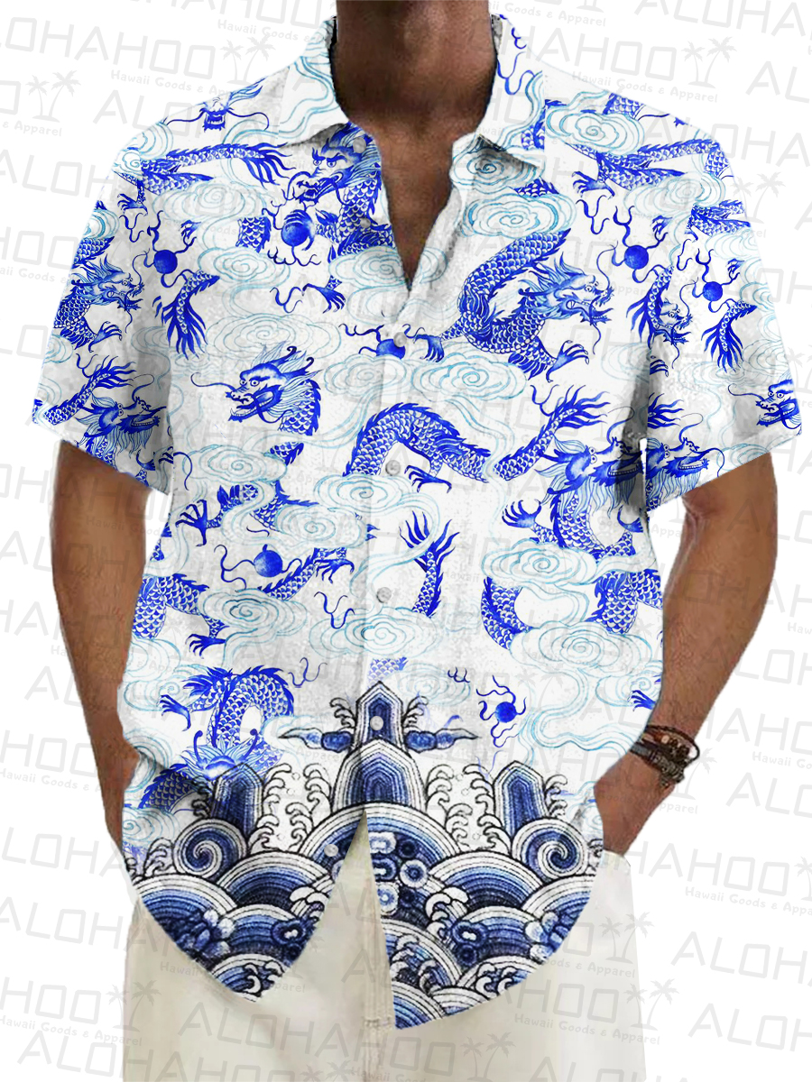Dragon Short-Sleeved Hawaiian Shirt