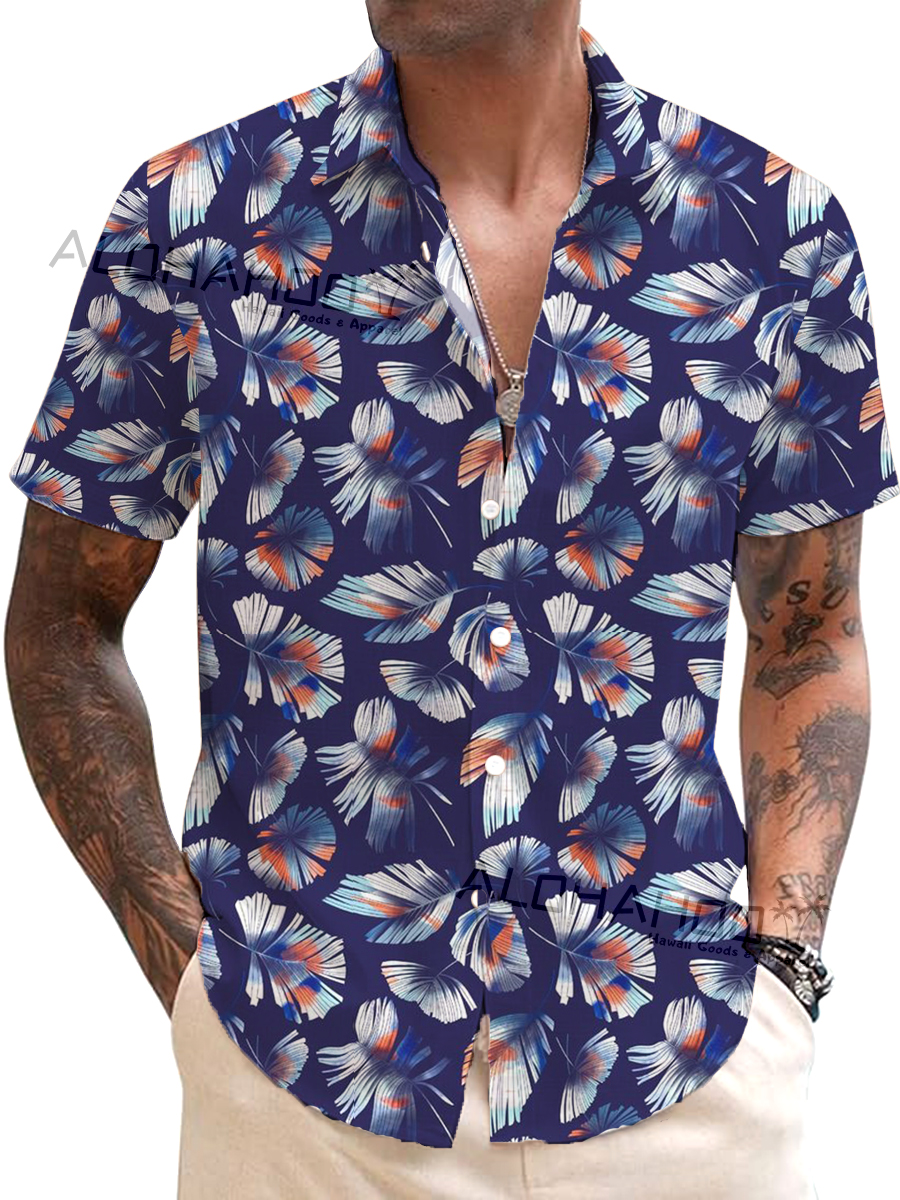 Men's Hawaiian Art Hawaii Leaves Pattern Shirts Aloha Shirts