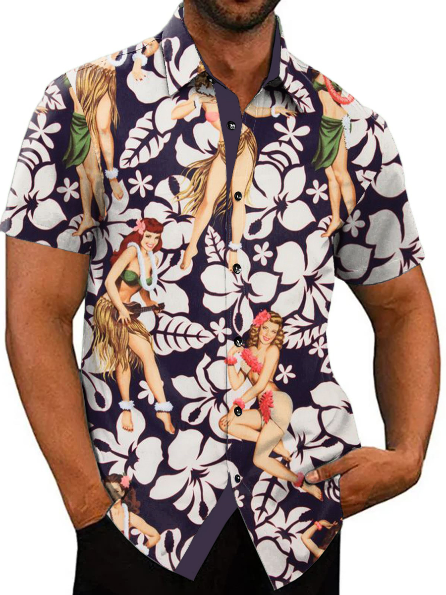 Hawaii Hibiscus Shirt Men's Hawaiian Shirt