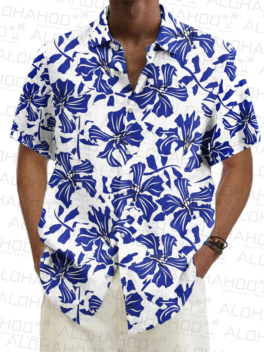 Floral Short-Sleeved Hawaiian Shirt