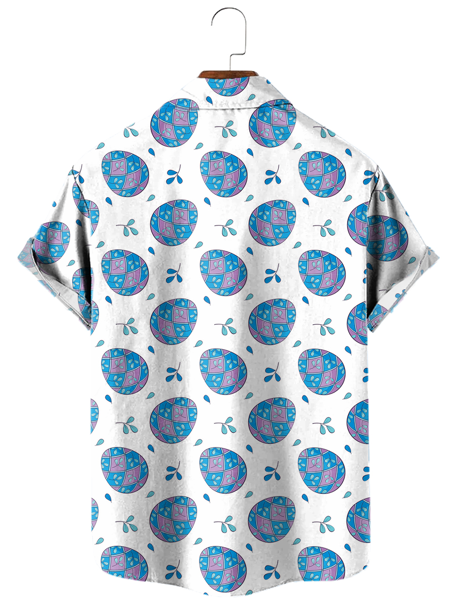 Men's Hawaiian Shirts Easter Egg Print  Aloha Shirt