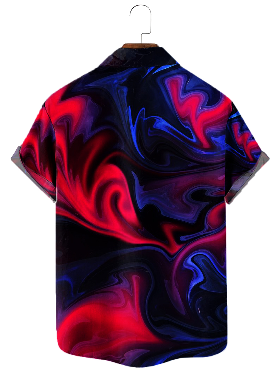 Hawaiian Shirts Laser Gradient Print Easy Care Aloha Shirts