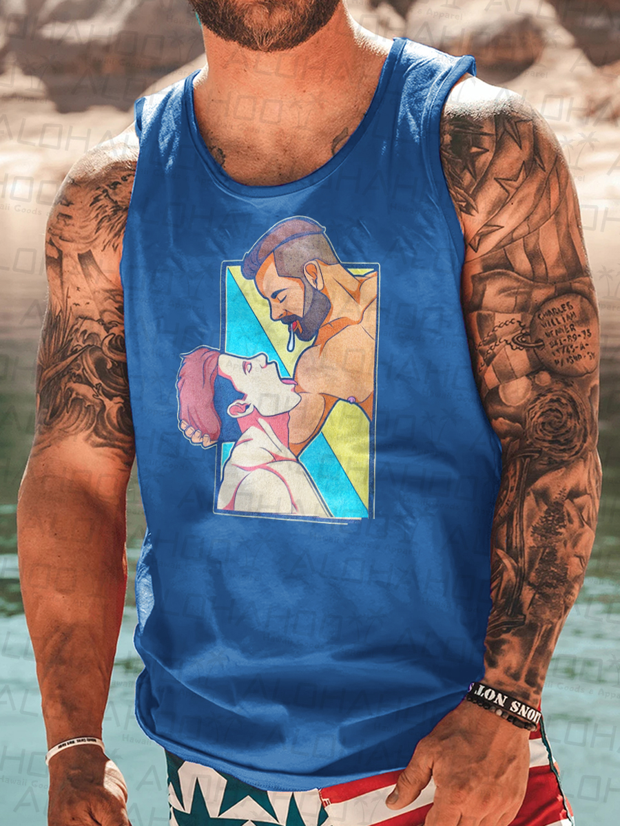 Men's Fun And Sexy Pride Art Print Tank Top Muscle Tee